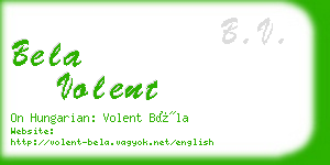 bela volent business card